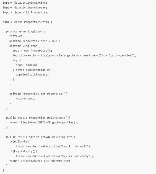 Java編程的單例讀取properties讀寫
