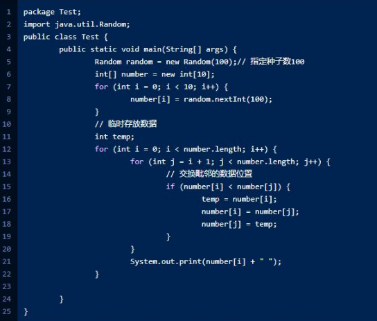 Java常見的幾種排序方法